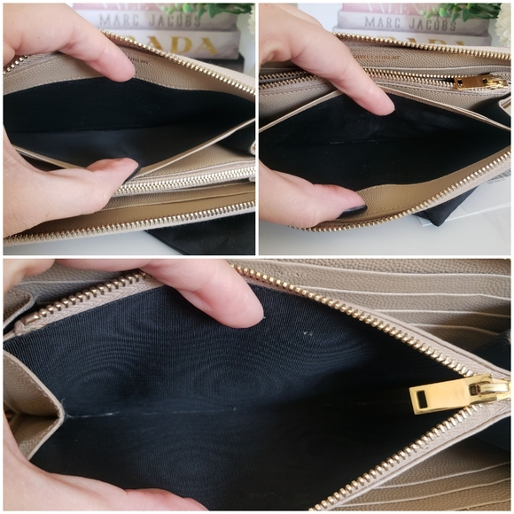 Authentic Pre-owned Yves Saint Laurent Grain De Poudre Zip Around Long Wallet - Picture 7 of 16